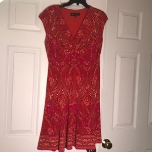 Jones New York Flair Red Print Dress